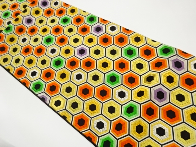 JAPANESE FUKURO OBI / WOVEN KIKKO PATTERN